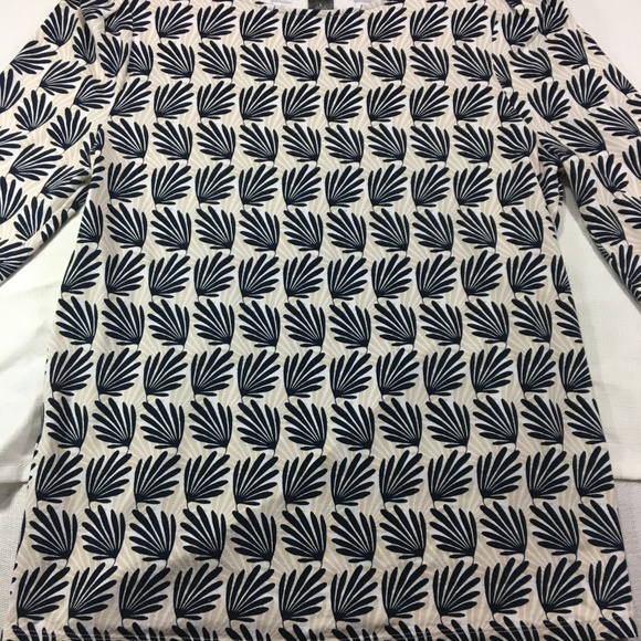 Ann Taylor Factory Long Sleeve Leaf Design Shirt L - Picture 2 of 7